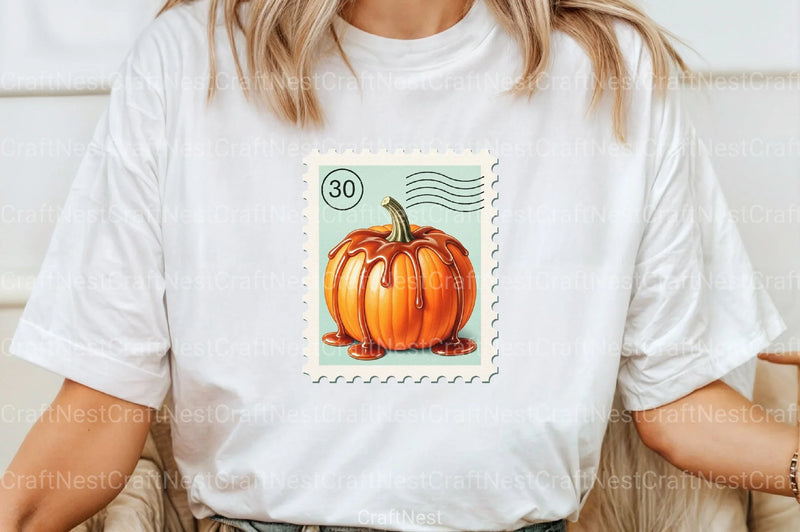 Pumpkin Postage Stamp Clipart Bundle 1 - CraftNest - Digital Crafting and Art