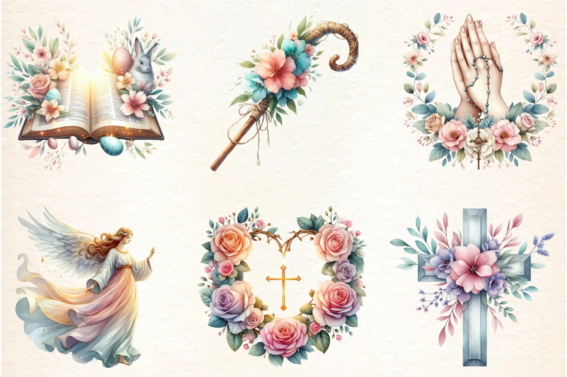Pastel Christian Easter Clipart Bundle - CraftNest - Digital Crafting and Art