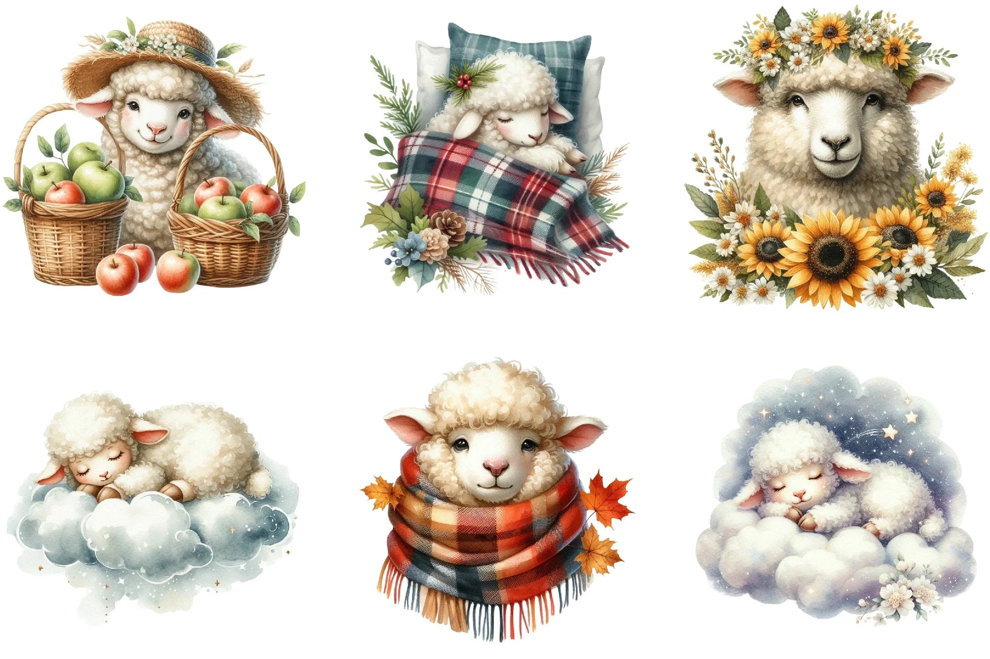 Sheep Clipart Bundle - CraftNest - Digital Crafting and Art