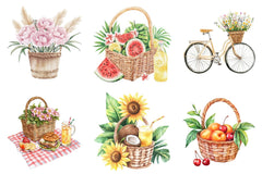 Summer Basket Clipart Bundle - CraftNest - Digital Crafting and Art