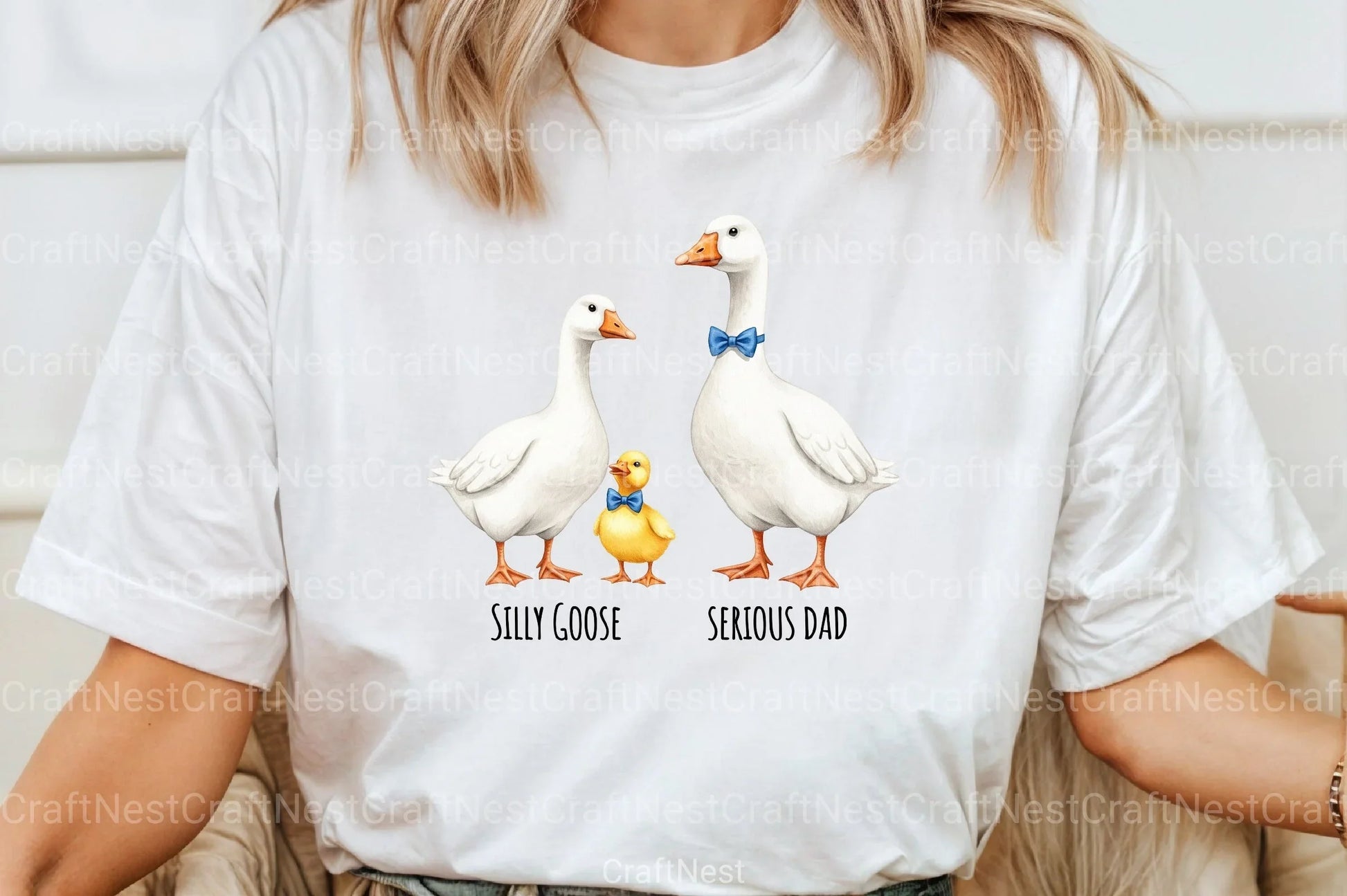 Bow Tie Goose Dad Cute Duo Clipart Bundle - CraftNest - Digital Crafting and Art