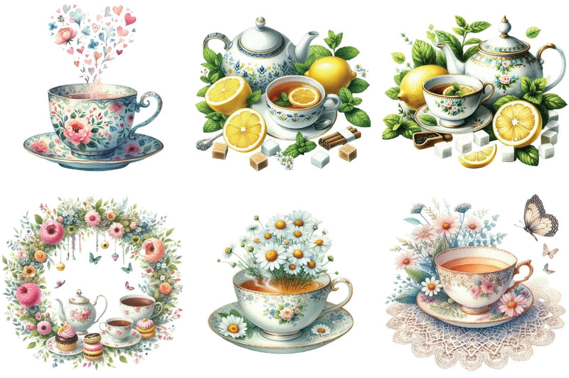 Summer Tea Party Clipart Bundle - CraftNest - Digital Crafting and Art