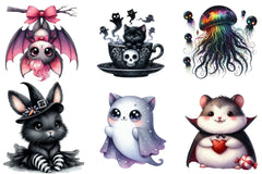Kawaii Goth Animal Clipart Bundle - CraftNest - Digital Crafting and Art