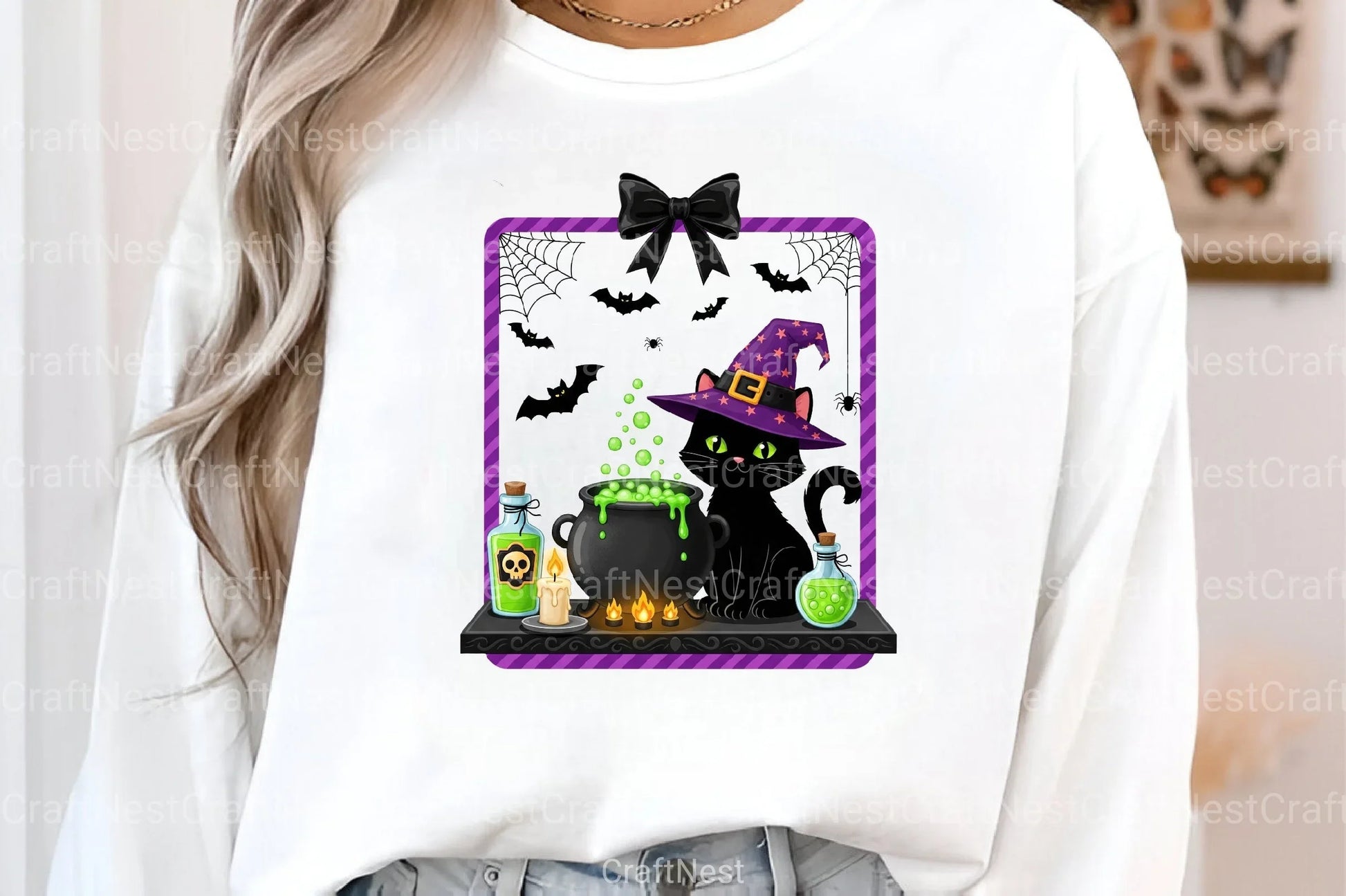 Witchy Cat Halloween Art Clipart Bundle - CraftNest - Digital Crafting and Art