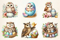 Easter Owl Clipart Bundle - CraftNest - Digital Crafting and Art