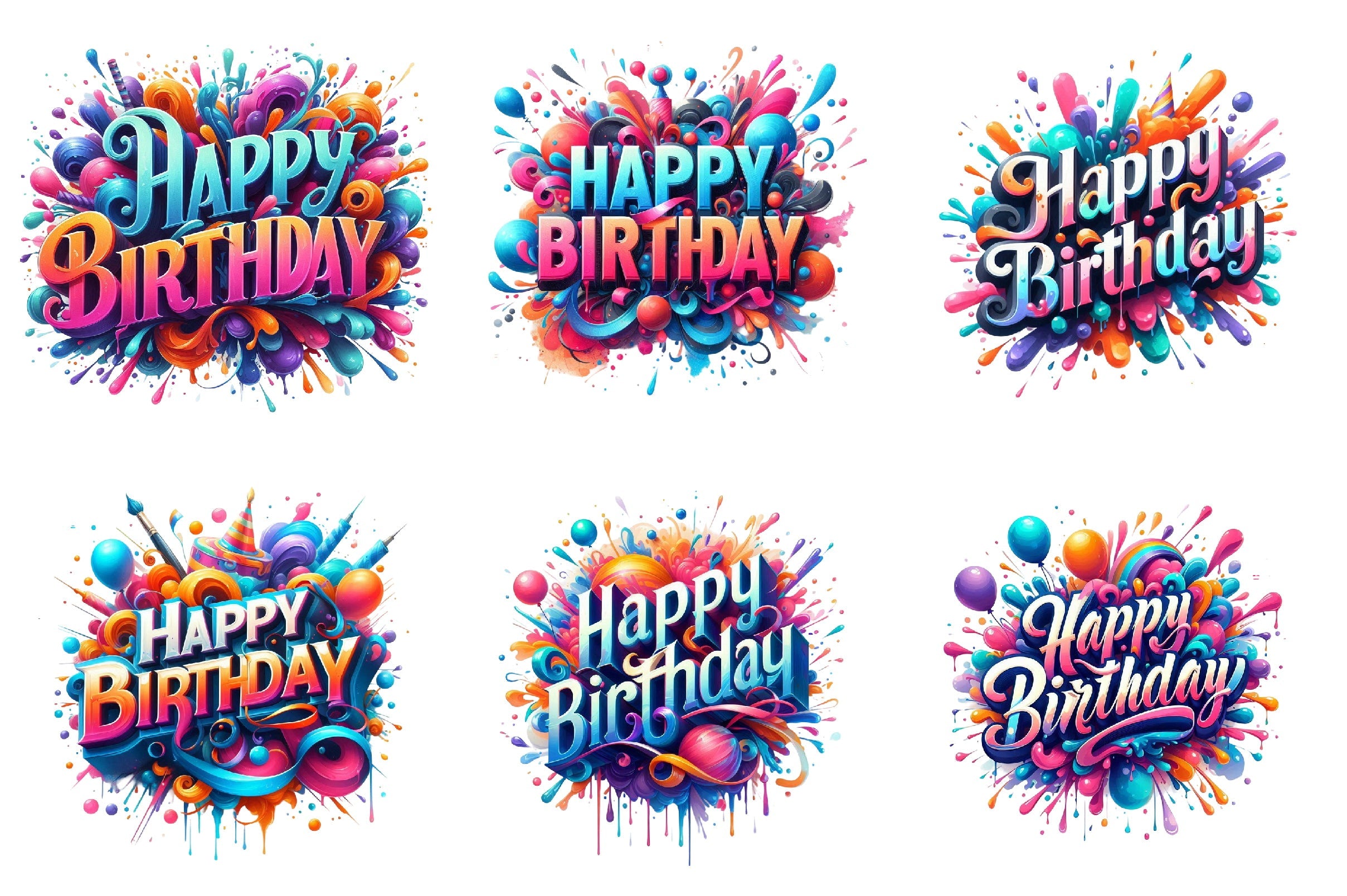 Happy Birthday Clipart Bundle