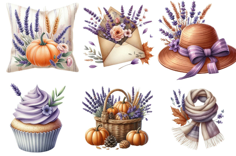 Lavender Fall Clipart Bundle - CraftNest - Digital Crafting and Art