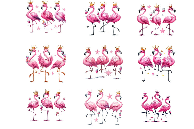 Funny Flamingo Clipart Bundle - CraftNest - Digital Crafting and Art