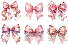 Soft Pink Coquette Bow Clipart Bundle - CraftNest - Digital Crafting and Art
