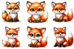 Cute Kawaii Kit Fox Clipart Bundle - CraftNest - Digital Crafting and Art