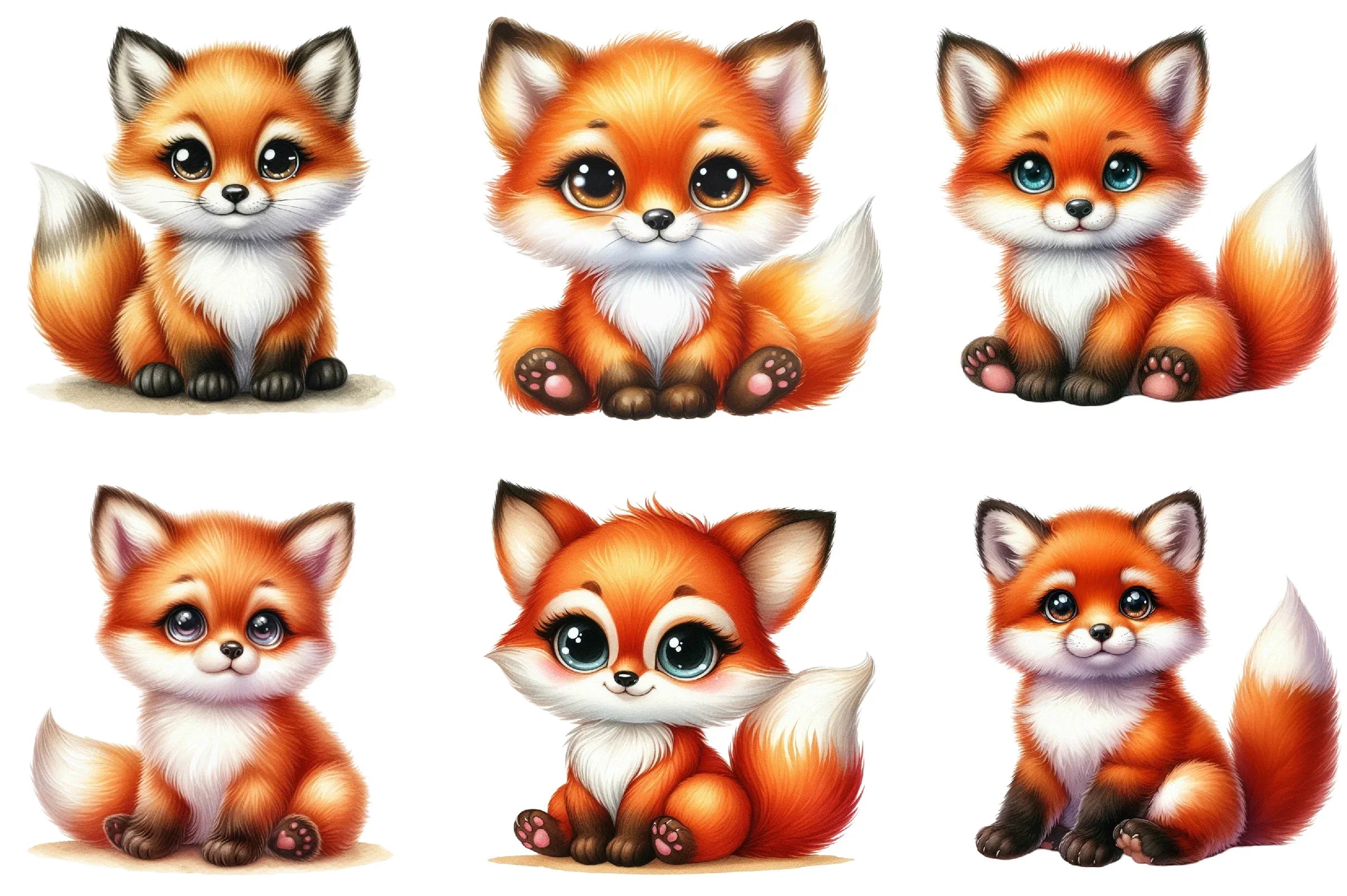 Cute Kawaii Kit Fox Clipart Bundle - CraftNest - Digital Crafting and Art