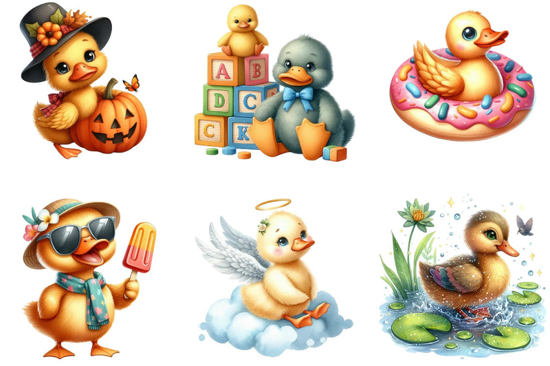 Cute Duck Clipart Bundle - CraftNest - Digital Crafting and Art