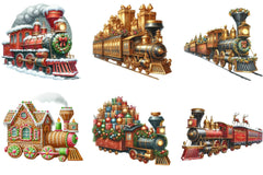 Christmas Trains Clipart Bundle - CraftNest - Digital Crafting and Art