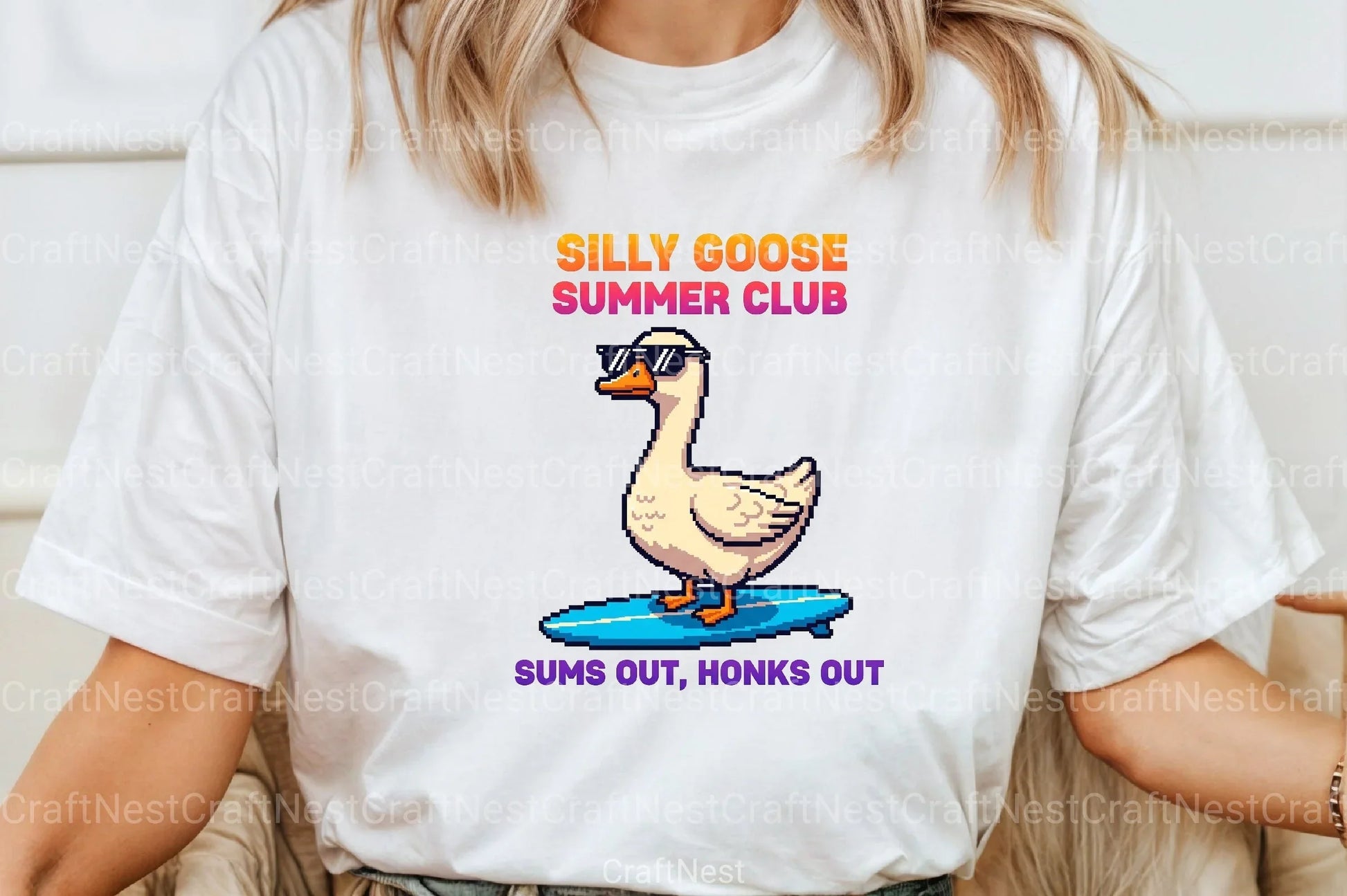 Blocky Style Funny Summer Goose Clipart Bundle 122 - CraftNest - Digital Crafting and Art