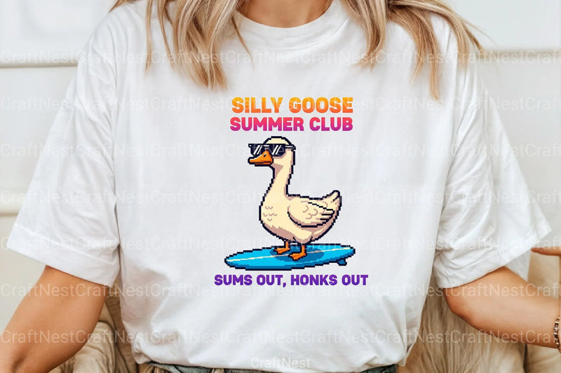 Blocky Style Funny Summer Goose Clipart Bundle 122 - CraftNest - Digital Crafting and Art