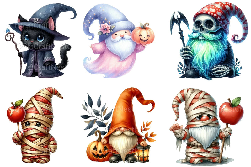 Halloween Gnomes Clipart Bundle - CraftNest - Digital Crafting and Art
