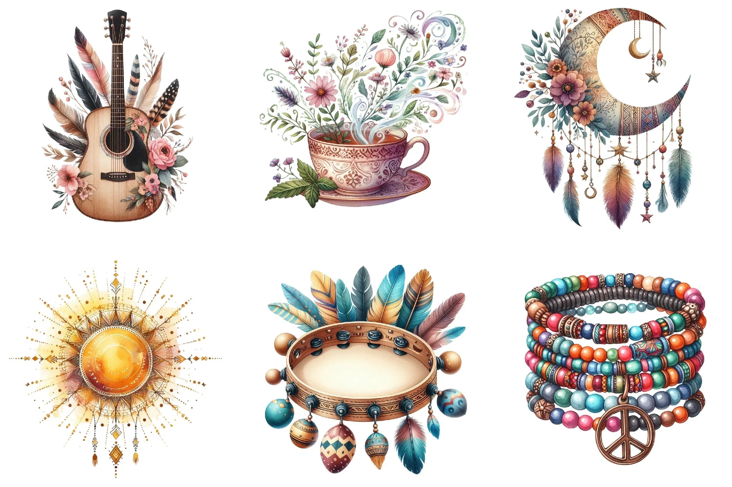 Hippie Clipart Bundle - CraftNest - Digital Crafting and Art