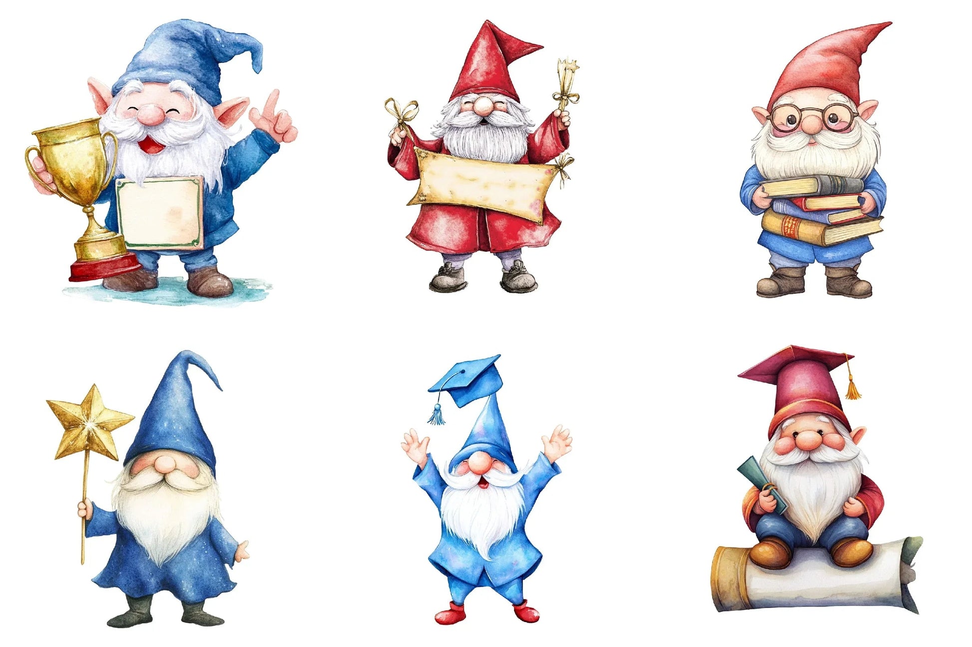 Graduation Cute Gnome Clipart Bundle - CraftNest - Digital Crafting and Art