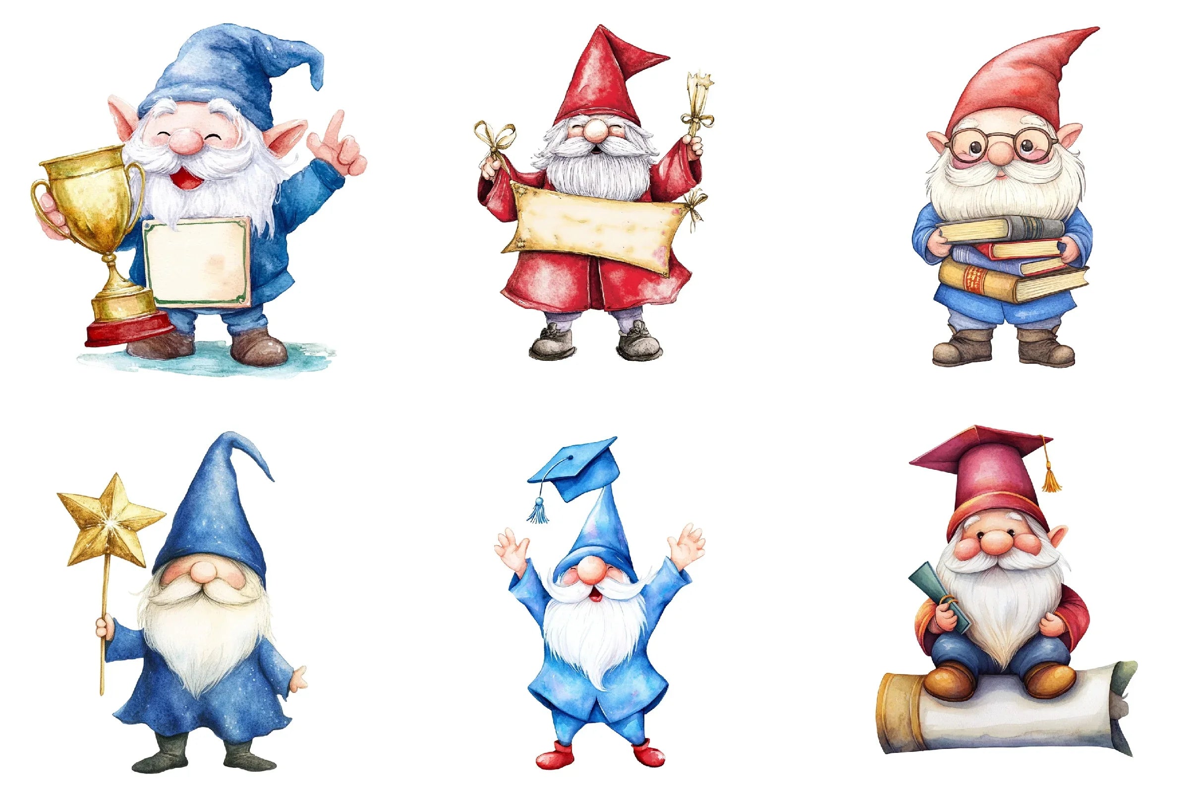 Graduation Cute Gnome Clipart Bundle - CraftNest - Digital Crafting and Art