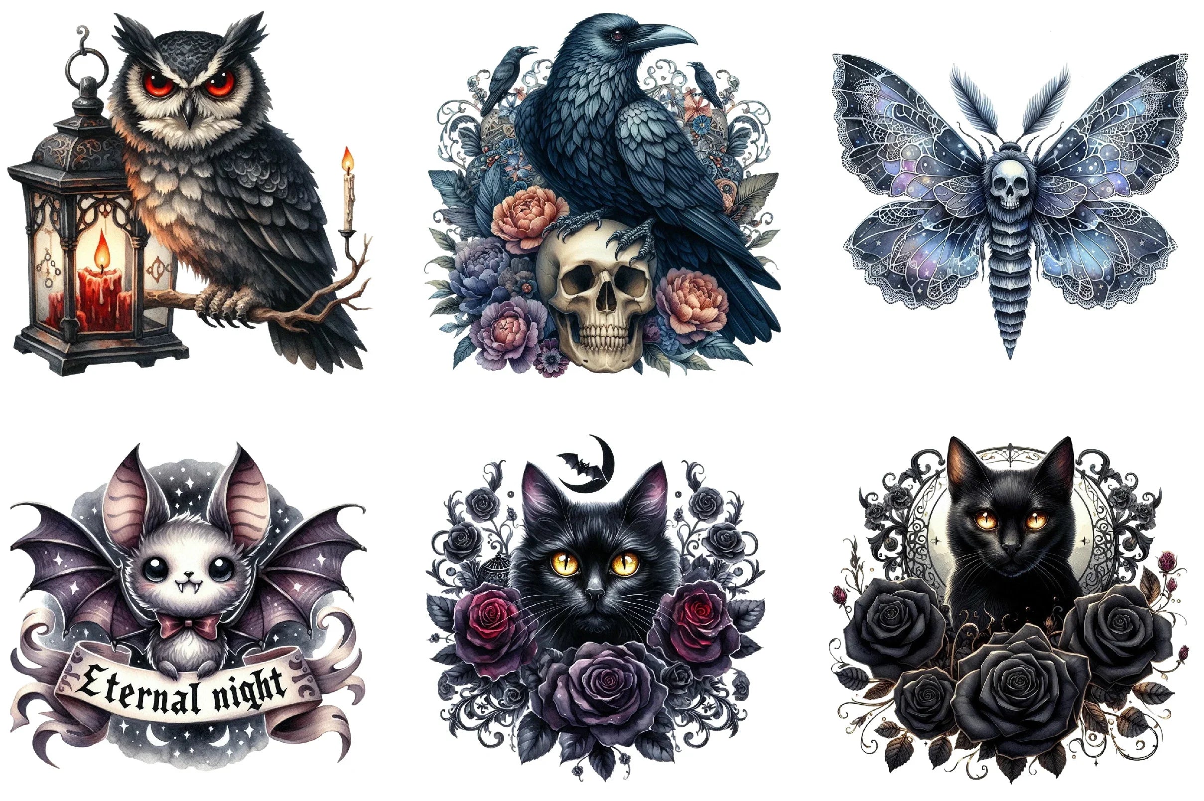 Gothic Animals Clipart Bundle - CraftNest - Digital Crafting and Art