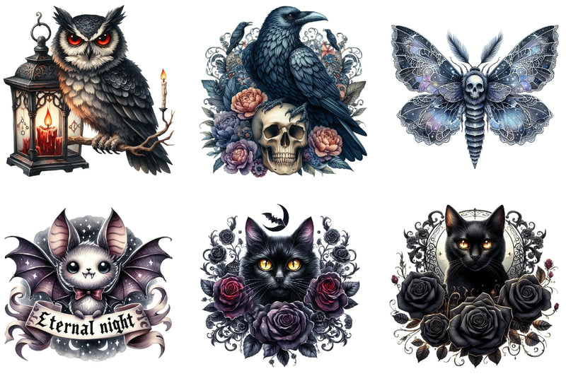 Gothic Animals Clipart Bundle - CraftNest - Digital Crafting and Art