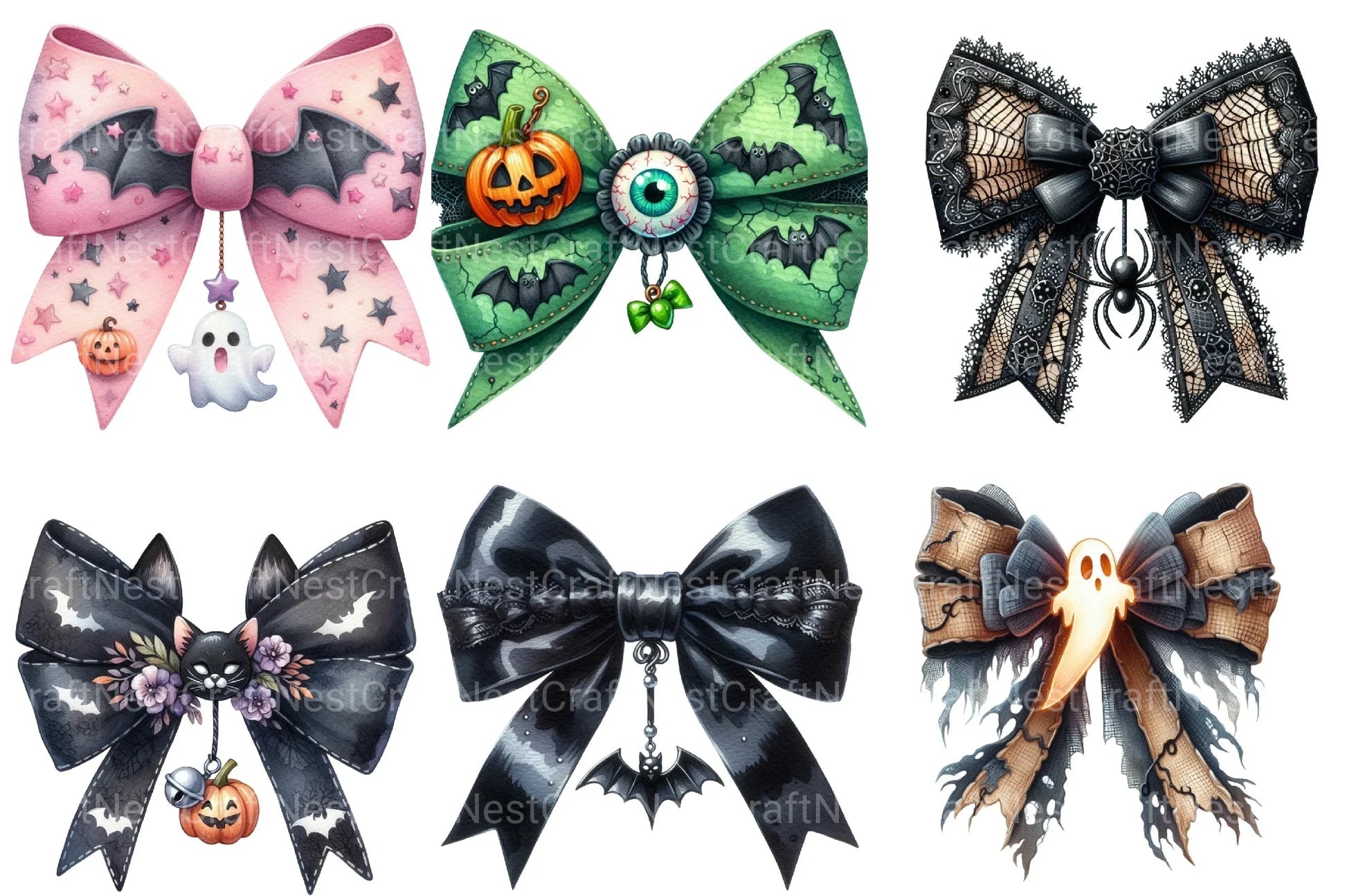 Halloween Bow Clipart Bundle 45 - CraftNest - Digital Crafting and Art