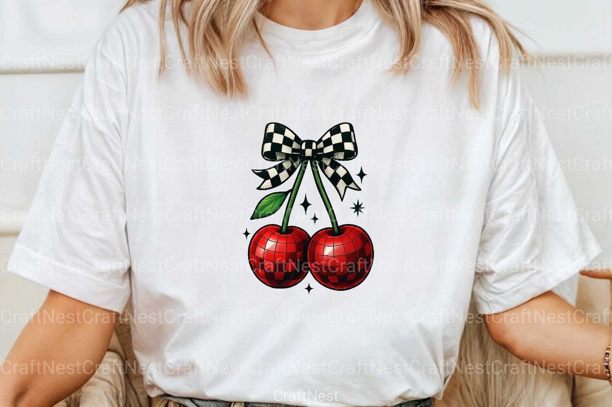 Trendy Checkered Bow & Cherry Clipart Bundle - CraftNest - Digital Crafting and Art