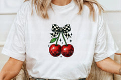 Trendy Checkered Bow & Cherry Clipart Bundle - CraftNest - Digital Crafting and Art