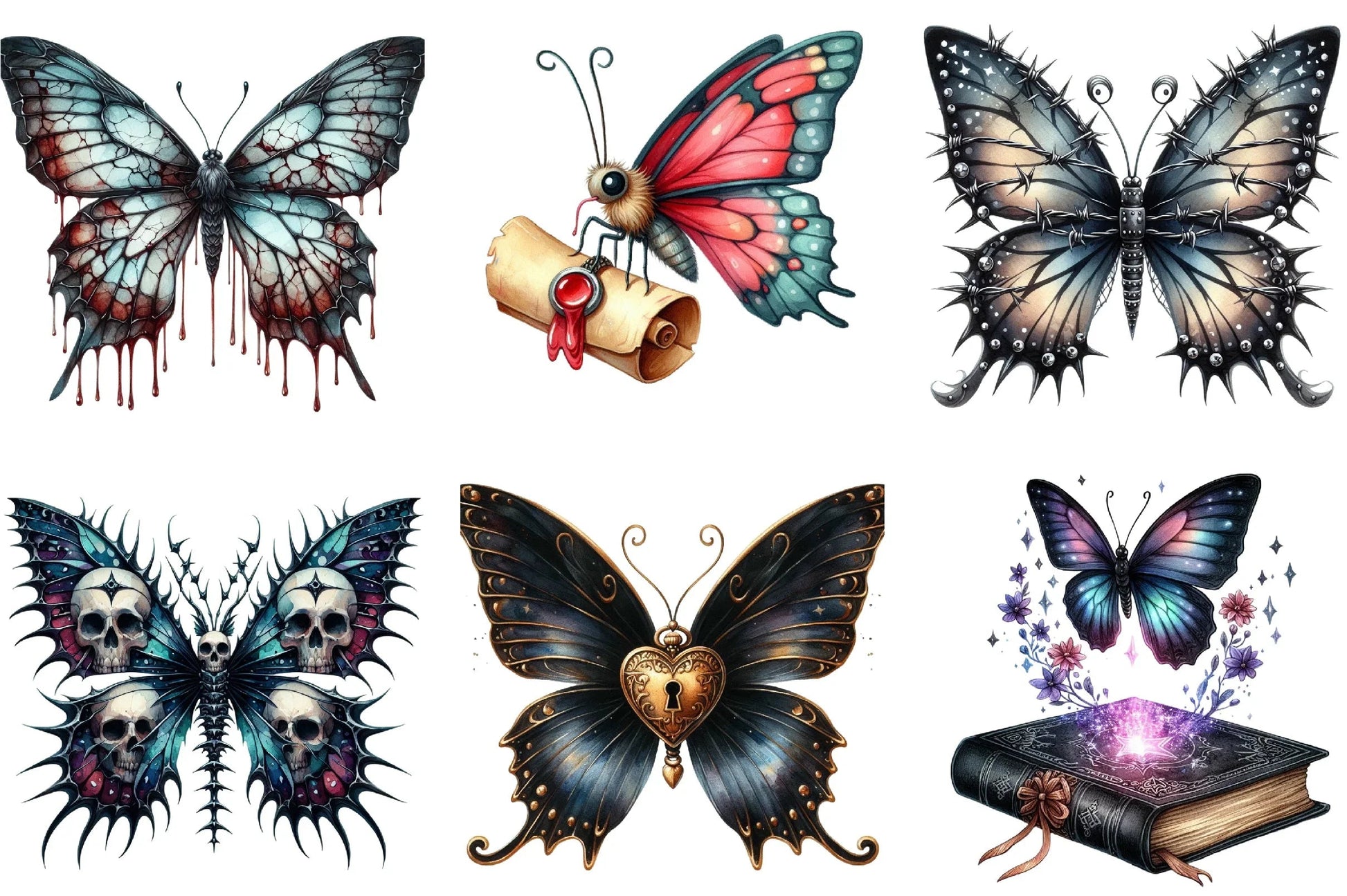 Halloween Gothic Butterfly Clipart Bundle - CraftNest - Digital Crafting and Art