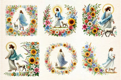 Floral Jesus Clipart Collection Bundle - CraftNest - Digital Crafting and Art