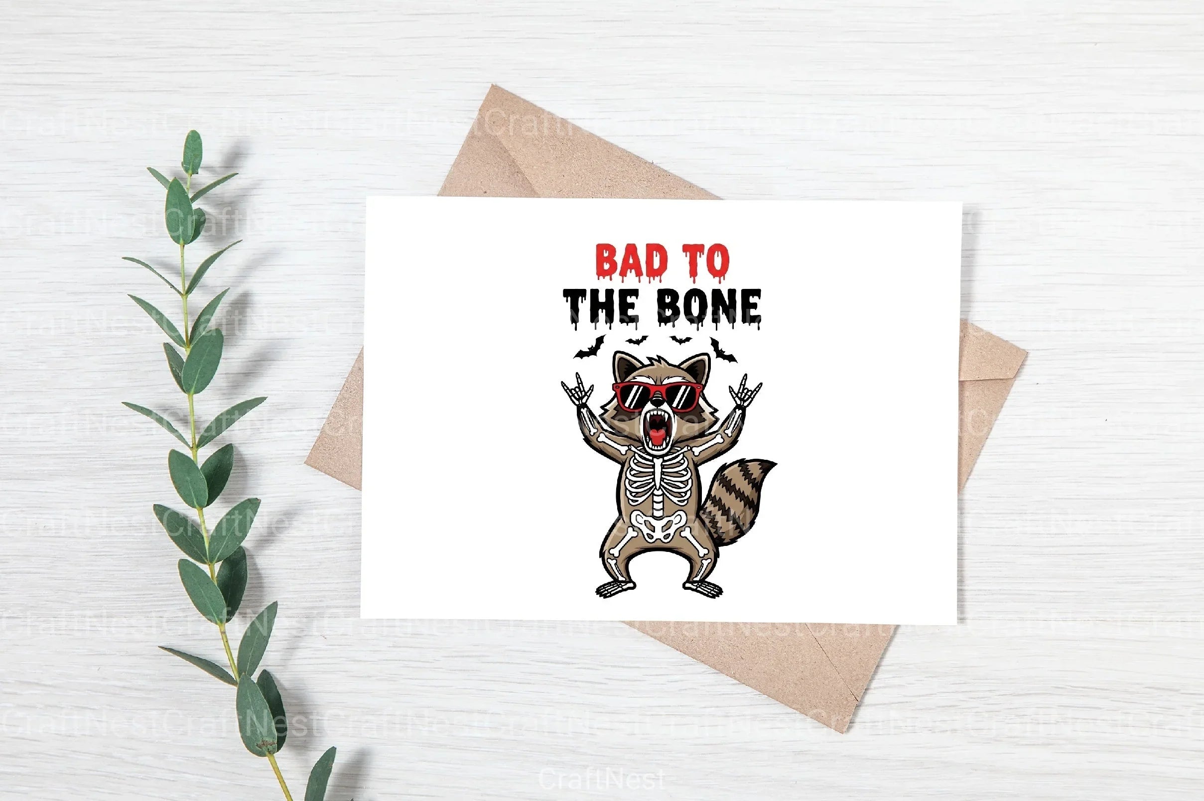 Sarcastic Halloween Skeleton Raccoon Clipart Bundle