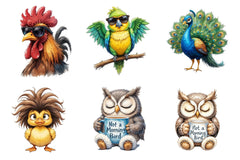 Funny Grumpy Birds Clipart Bundle - CraftNest - Digital Crafting and Art
