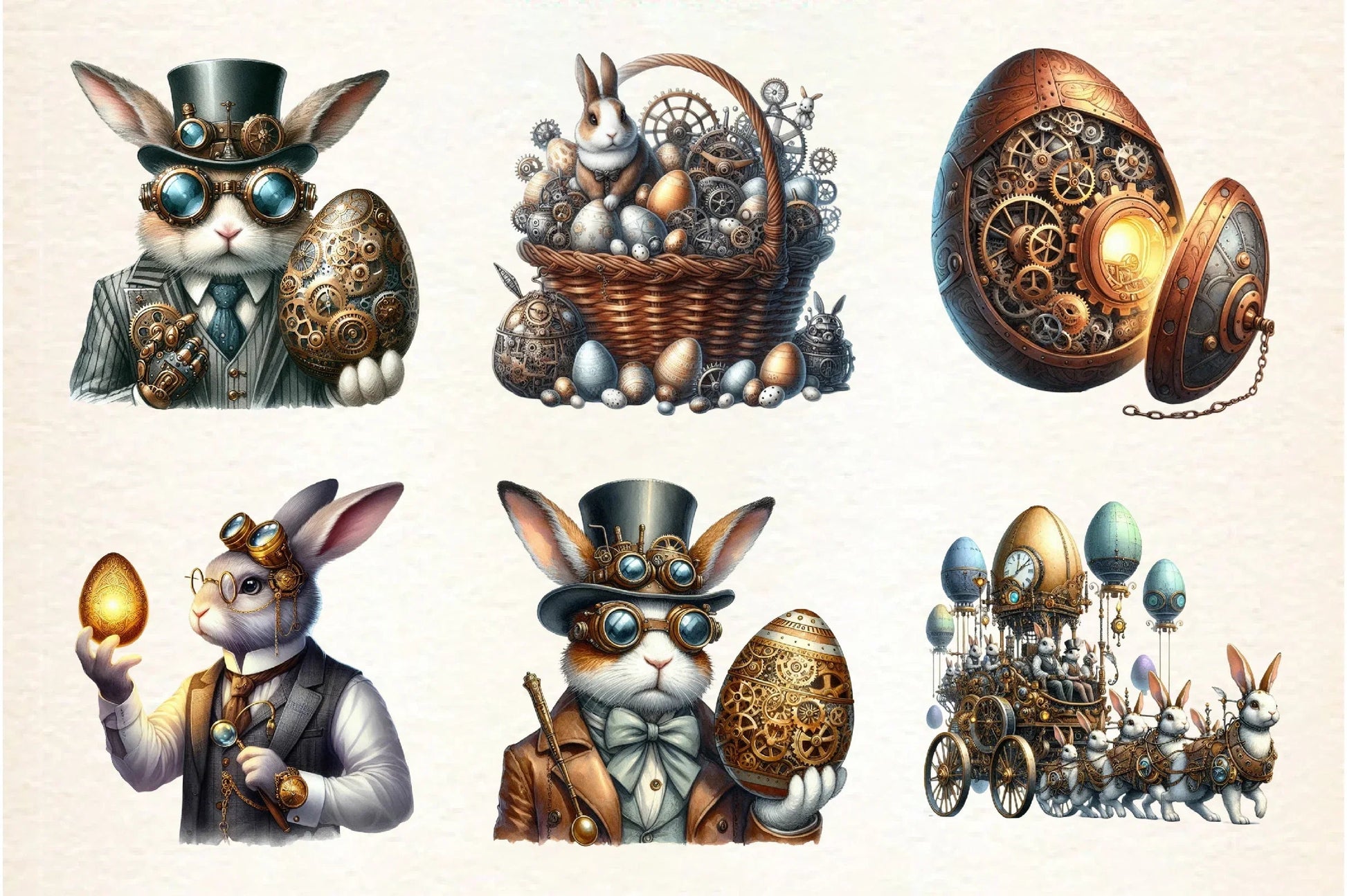 Steampunk Easter Clipart Bundle - CraftNest - Digital Crafting and Art
