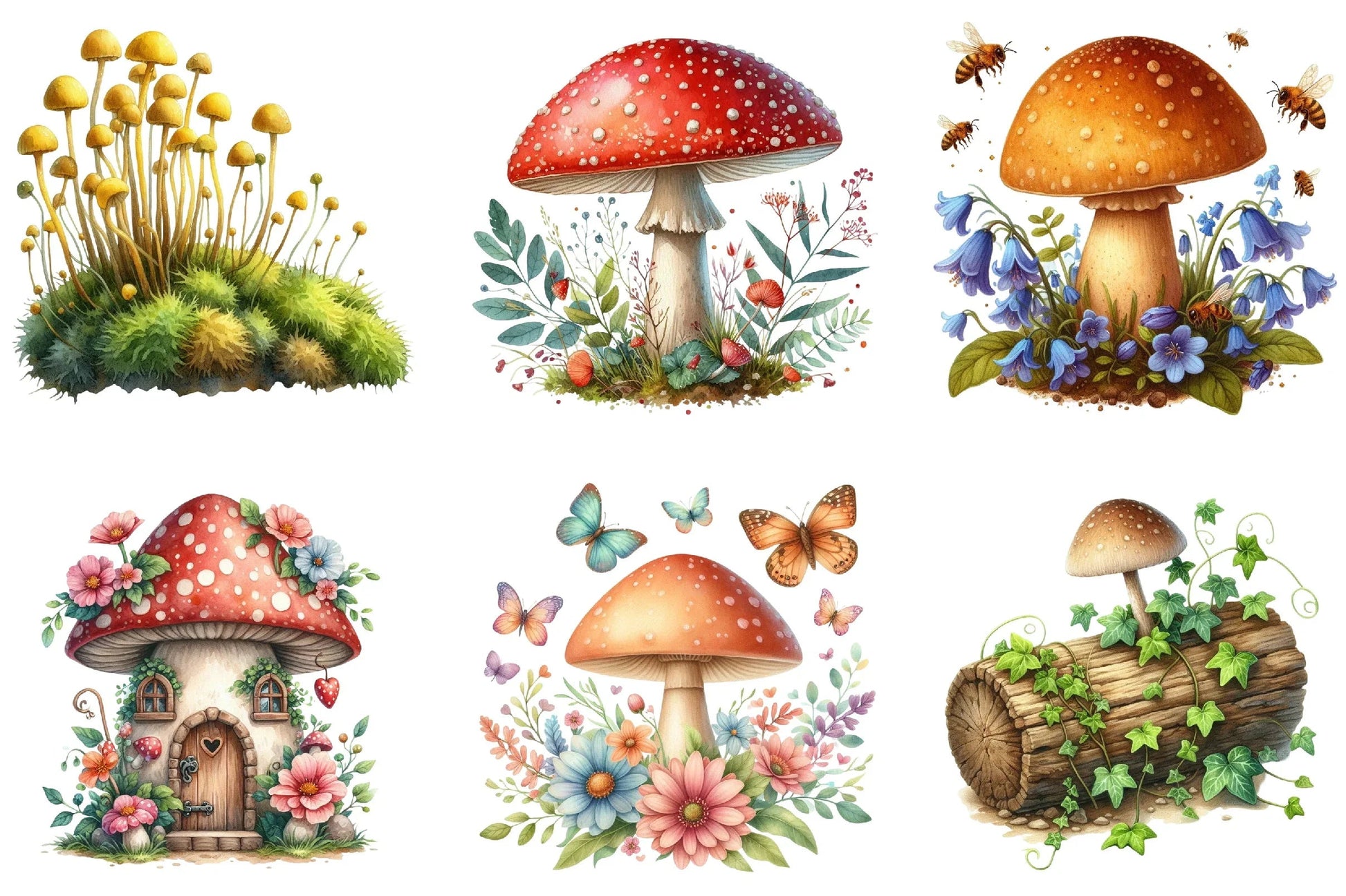 Summer Mushroom Clipart Bundle - CraftNest - Digital Crafting and Art