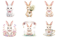 Easter Bunny Coquette Bow Clipart Bundle - CraftNest - Digital Crafting and Art