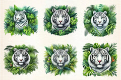 White Tiger Clipart Bundle - CraftNest - Digital Crafting and Art
