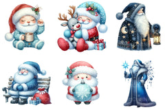 Blue Santa Claus Clipart Bundle - CraftNest - Digital Crafting and Art