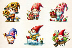 Spring Gnome Clipart Bundle - CraftNest - Digital Crafting and Art