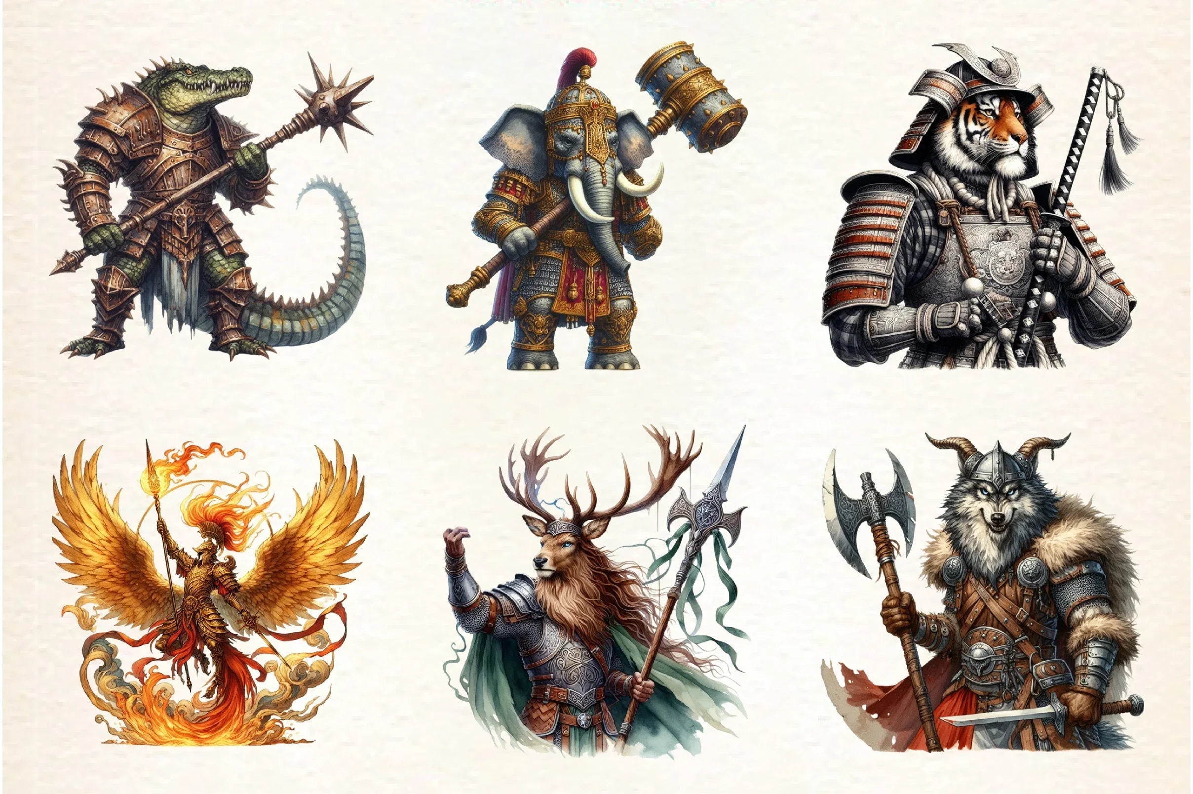 Epic Warrior Animals Clipart Bundle - CraftNest - Digital Crafting and Art