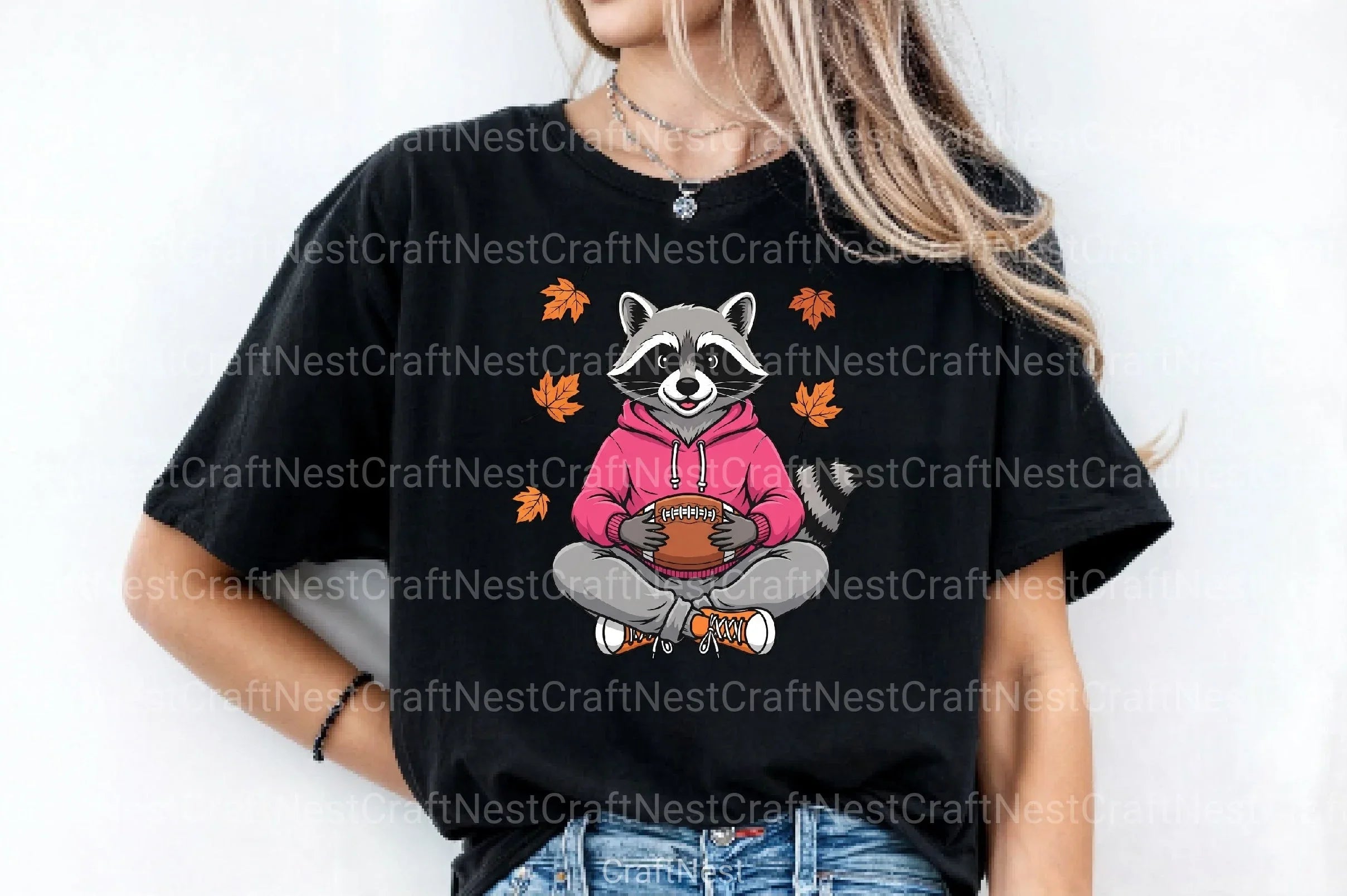 Raccoon Football Shirt Design & Fall Clipart Bundle - CraftNest - Digital Crafting and Art
