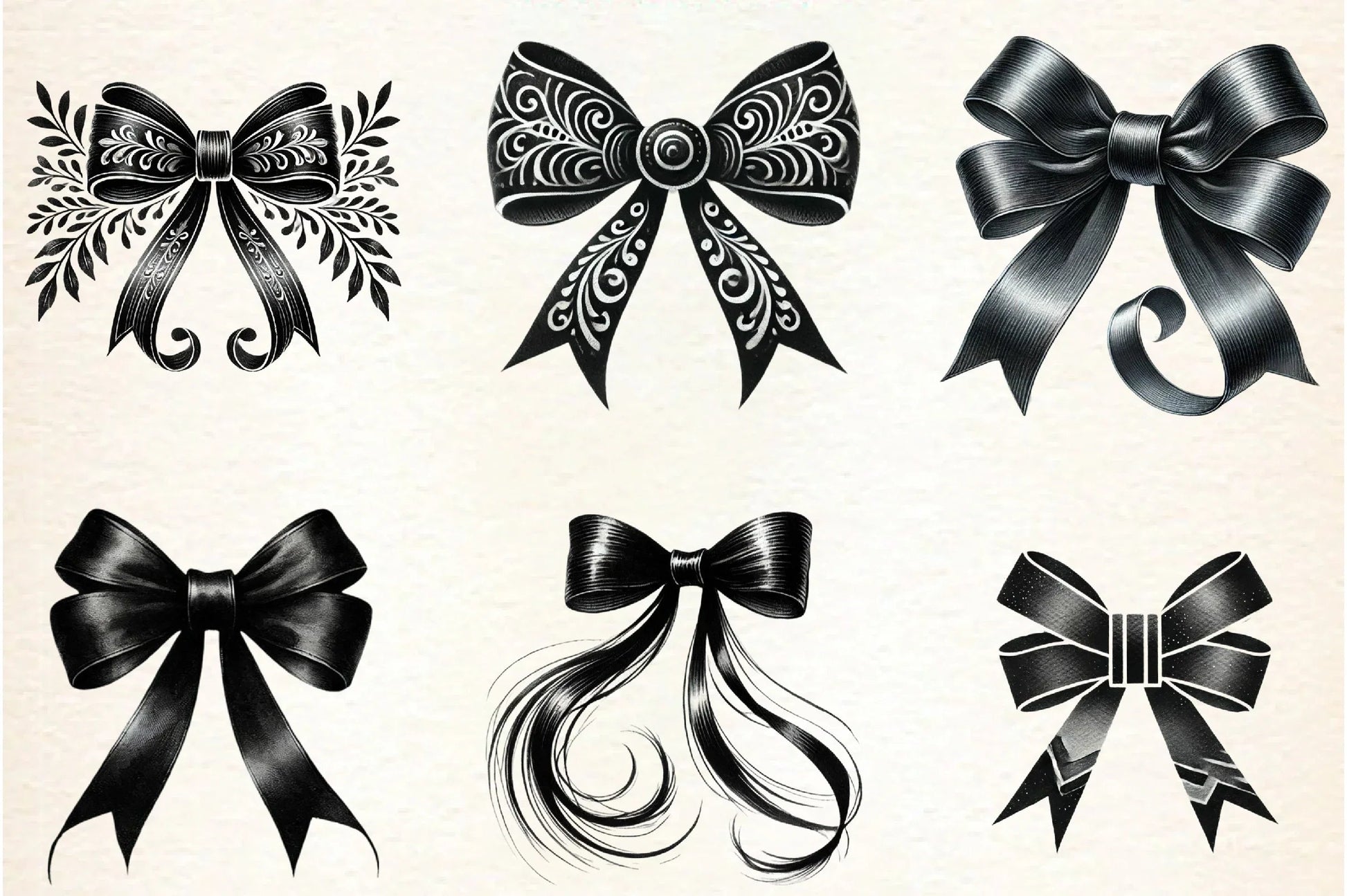 Black Month Bow Clipart Bundle - CraftNest - Digital Crafting and Art