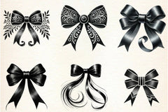Black Month Bow Clipart Bundle - CraftNest - Digital Crafting and Art