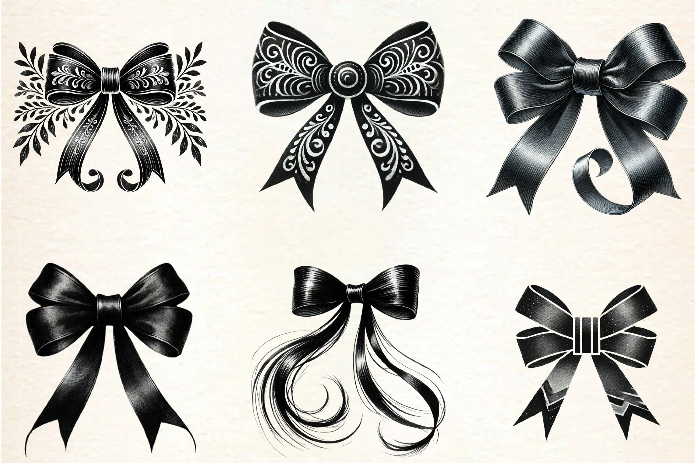 Black Month Bow Clipart Bundle - CraftNest - Digital Crafting and Art