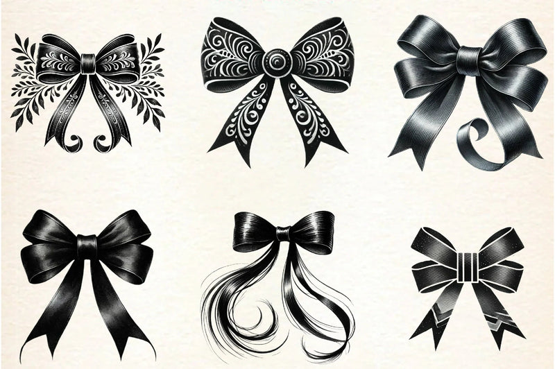 Black Month Bow Clipart Bundle - CraftNest - Digital Crafting and Art