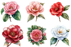 Camellia Flower Bloom Clipart Bundle 99 - CraftNest - Digital Crafting and Art