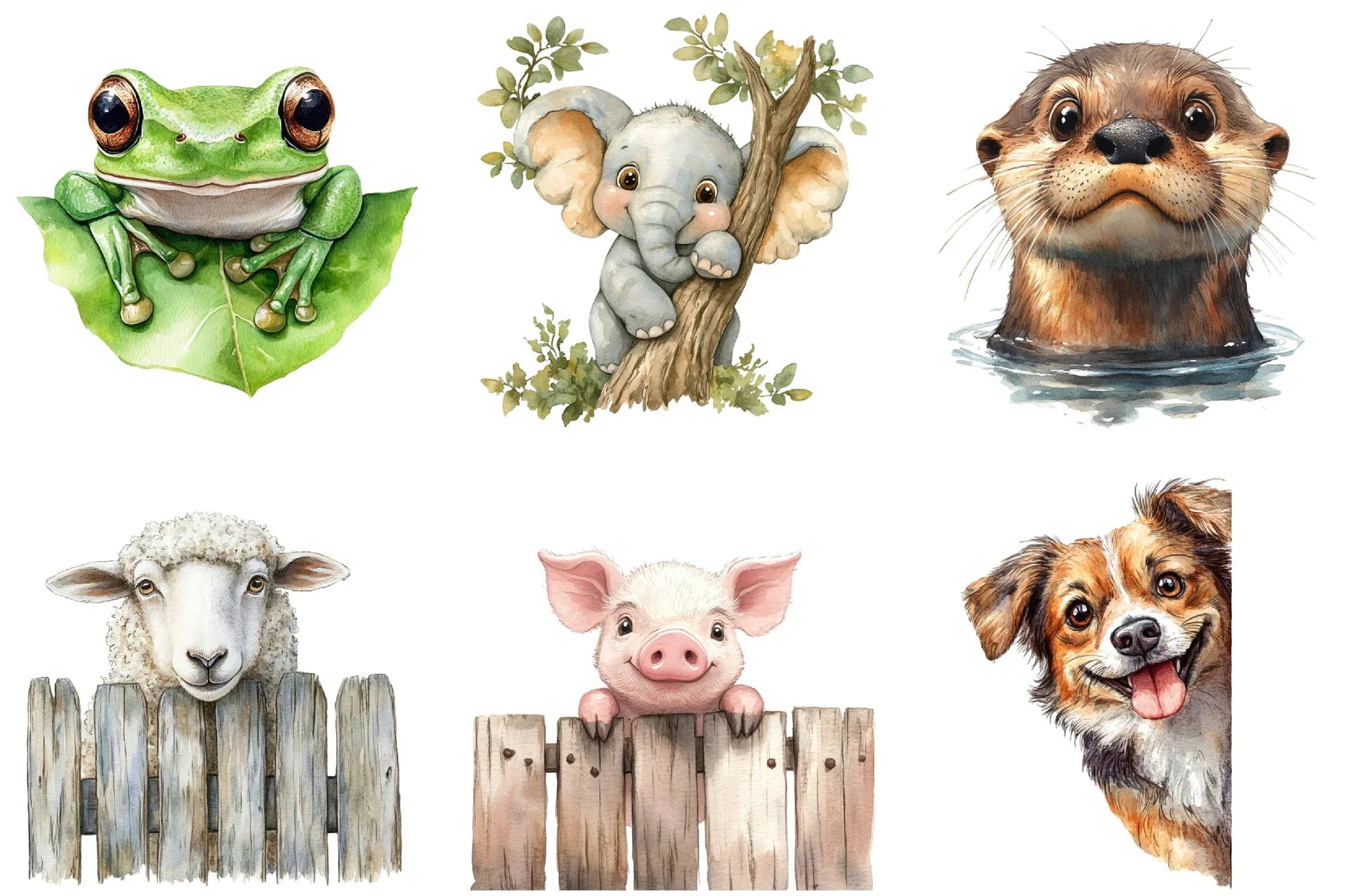 Quirky Animals Peeking Clipart Bundle - CraftNest - Digital Crafting and Art