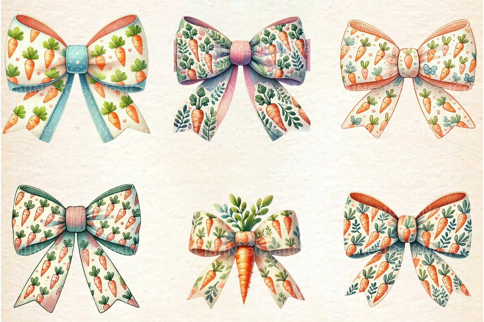 Easter Coquette Bows Clipart Bundle 4 - CraftNest - Digital Crafting and Art