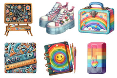 Groovy School Clipart Bundle - CraftNest - Digital Crafting and Art
