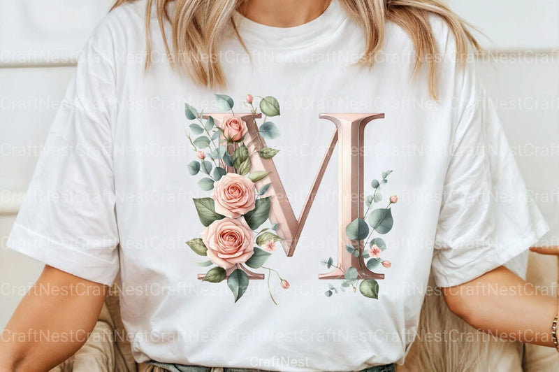 Floral Alphabet Clipart Bundle 19 - CraftNest - Digital Crafting and Art