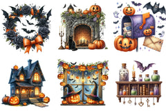 Halloween Home Clipart Bundle - CraftNest - Digital Crafting and Art